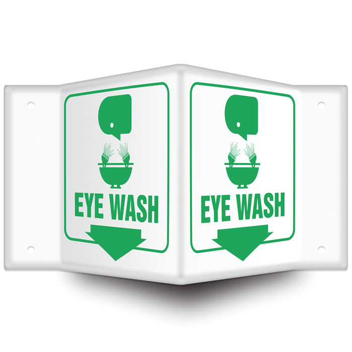 3D Projection™ Safety Sign: Eye Wash, 6” x 5” Panel - PSP601