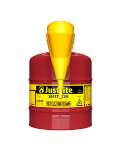5 Gallon Steel Safety Can for Flammables, Type I, Funnel, Flame Arrester, Red - 7150110 5 Gallon Steel Safety Can for Flammables, Type I, Funnel, Flame Arrester, Red - 7150110