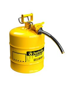 5 Gallon, 1" Metal Hose, Steel Safety Can for Diesel, Type II, AccuFlow™, Yellow - 7250230 5 Gallon, 1" Metal Hose, Steel Safety Can for Diesel, Type II, AccuFlow™, Yellow - 7250230