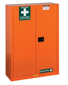 4 Shelves, 2 Doors, Manual Close, Emergency Preparedness Cabinet with GloAlert Labels, Orange - 860001 4 Shelves, 2 Doors, Manual Close, Emergency Preparedness Cabinet with GloAlert Labels, Orange - 860001