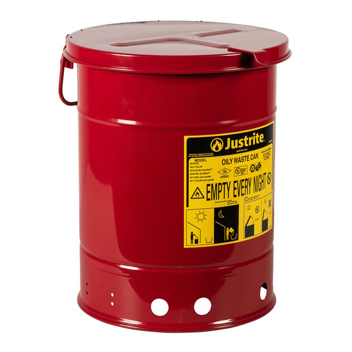 Oily Waste Can,6 gallon,hand-operated cover.
