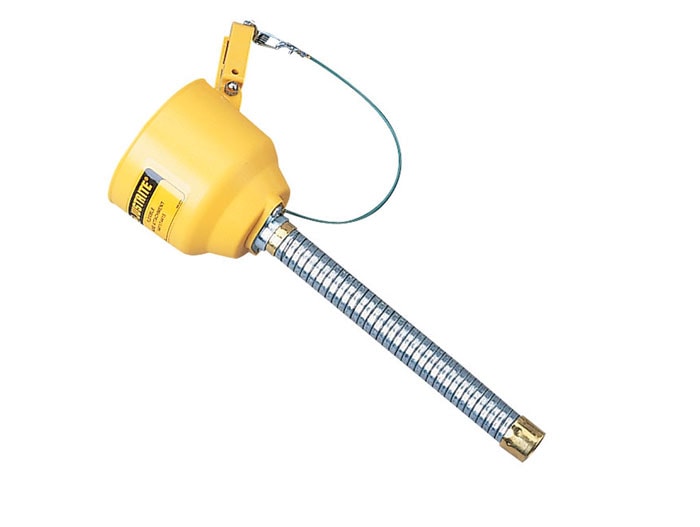 1" OD, Funnel With Galvanized Hose for Nonmetallic Type I Safety Cans, Bolt-On - 14411