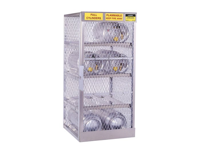 8 Horizontal 20 to 33 Lb. LPG Cylinder Capacity, Gas Cylinder Cabinet Locker, Aluminum - 23003
