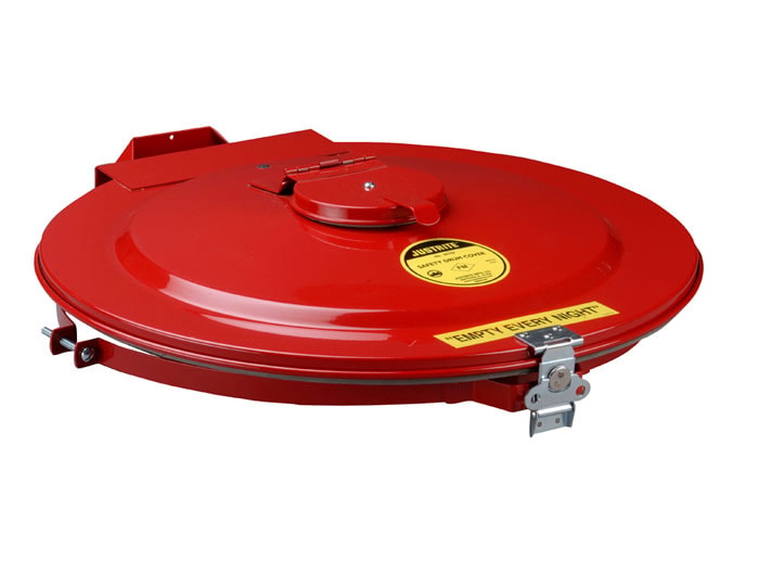 VaporTrap™ Drum Cover With Gasket and Port for 55 Gallon Drum, Manual-Close, Steel, Red - 26754