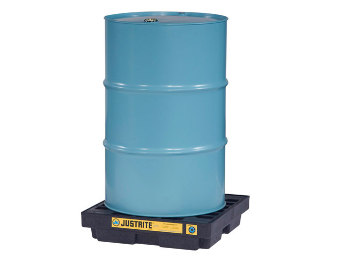 1 Drum Accumulation Center, 12 Gallon Spill Capacity, EcoPolyBlend™, No Drain, Black - 28653