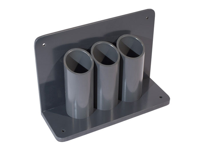 PVC Lecture Bottle (LB) Small Gas Cylinder Stand, 3 Cylinder Capacity, Wall/Bench Mount - 35320