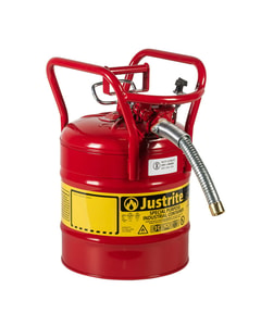 5 Gallon, 1" Metal Hose, Roll Bars, DOT Transport Steel Safety Can for Flammables, Type II, Accuflow™ - 7350130 / 7350230 5 Gallon, 1" Metal Hose, Roll Bars, DOT Transport Steel Safety Can for Flammables, Type II, Accuflow™ - 7350130 / 7350230