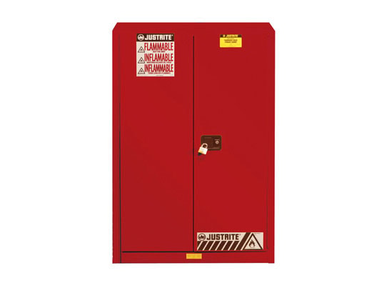 60 Gallon, 5 Shelves, 2 Doors, Self Close, Paint Safety Cabinet, Sure-Grip&reg; EX, Red - 894531