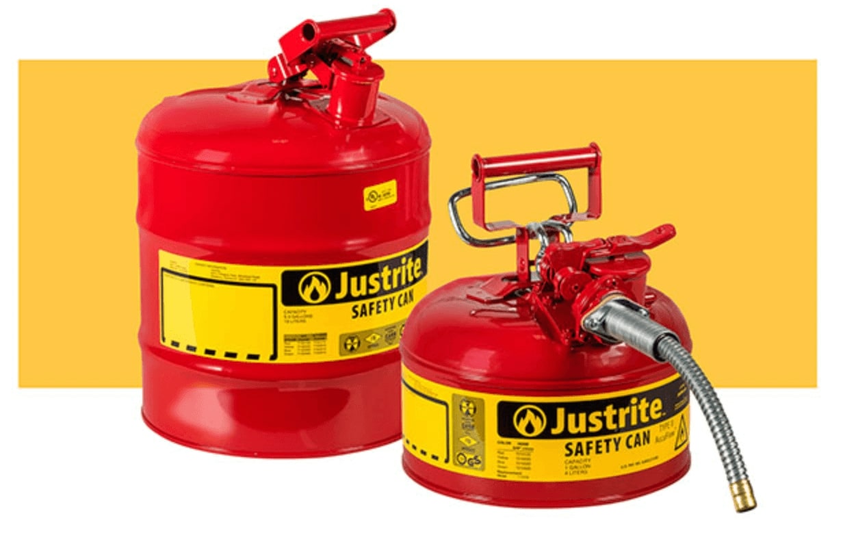 Justrite Safety Cans and Containers Justrite Safety Cans and Containers